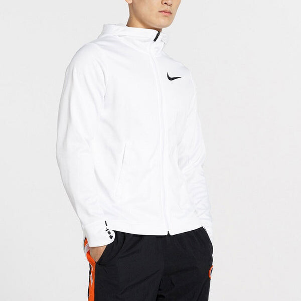 Толстовка Nike swoosh logo hooded Elite Basketball Training Jacket White, белый — фото 2