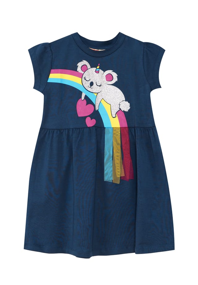 

Платье коала радуга Denokids, синий