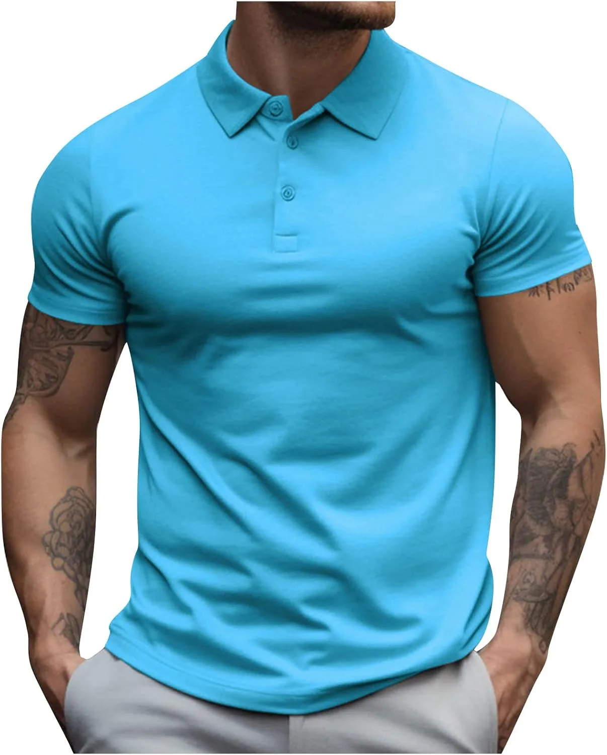 

Ymosrh мужская поло с коротким рукавом, однотонная, летняя, S-3XL