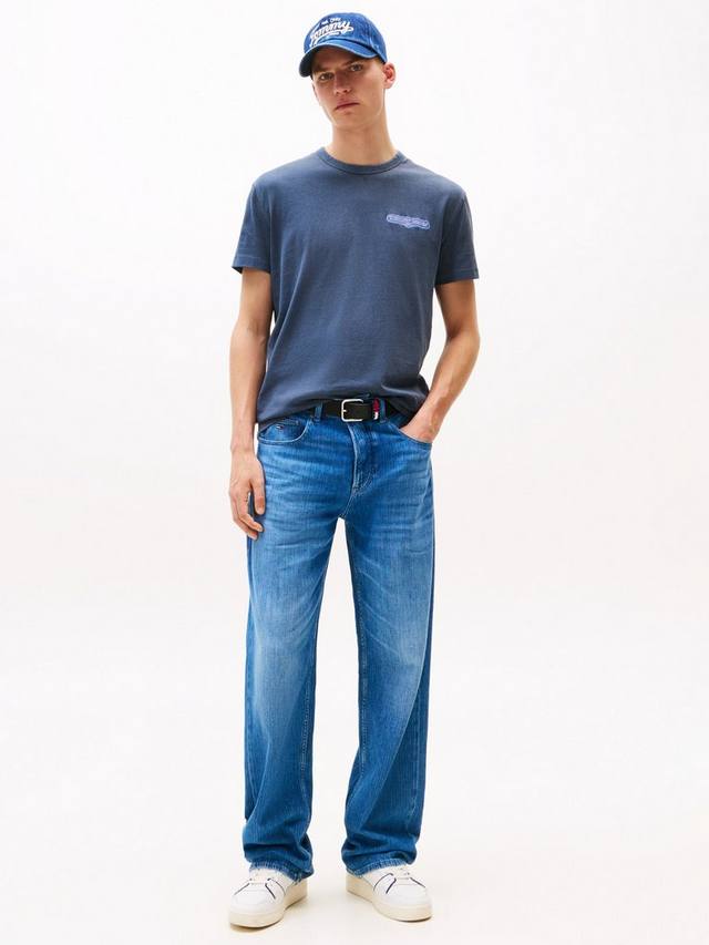 Футболка Tommy Jeans хлопковая Regular Fit с логотипом NYC Fairground Tommy Hilfiger, Navy/Multi — фото 3