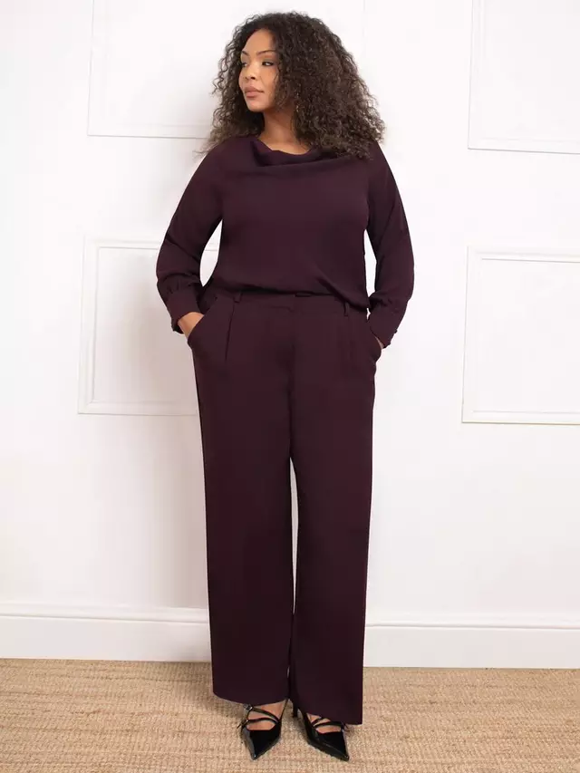 

Брюки Live Unlimited Curve Tailored Wide Leg, бордовый