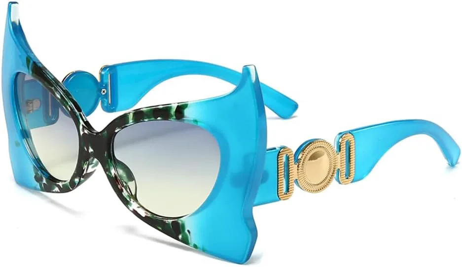 

Солнцезащитные очки «кошачий глаз» для женщин и мужчин, для вечеринок, в стиле ретро-панк, солнцезащитные очки с защитой от ультрафиолета UV400 HDUBFY, Blue