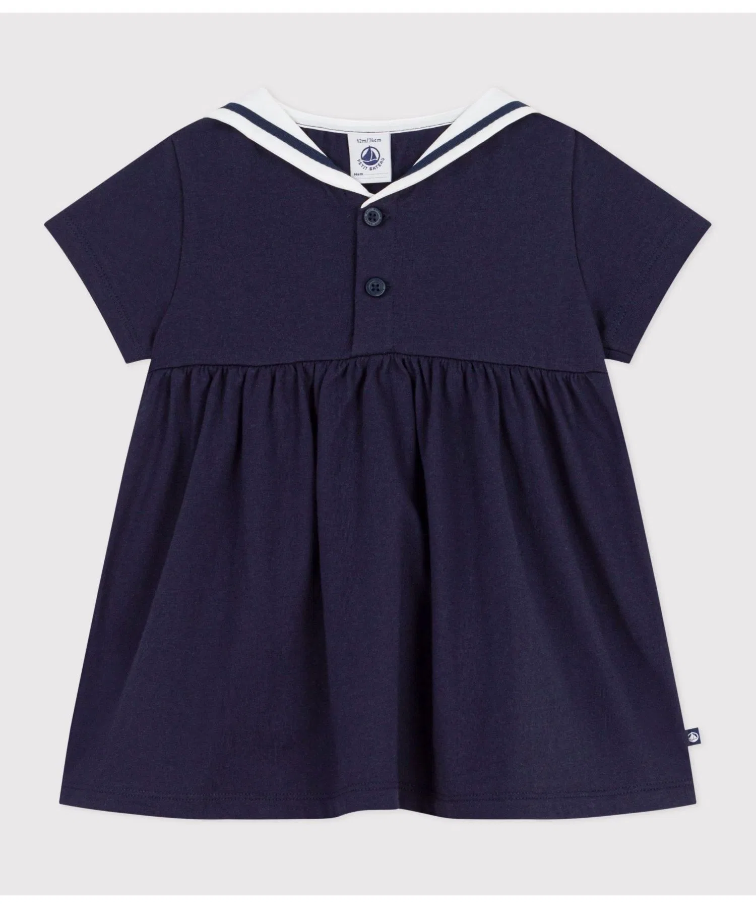 Детское платье-матроска Petit Bateau тёмно-синее — фото 4