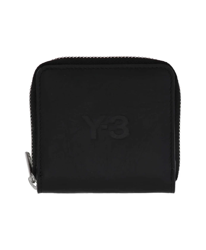 

Черный кошелек с тисненым логотипом и застежкой-молнией. Y-3, черный