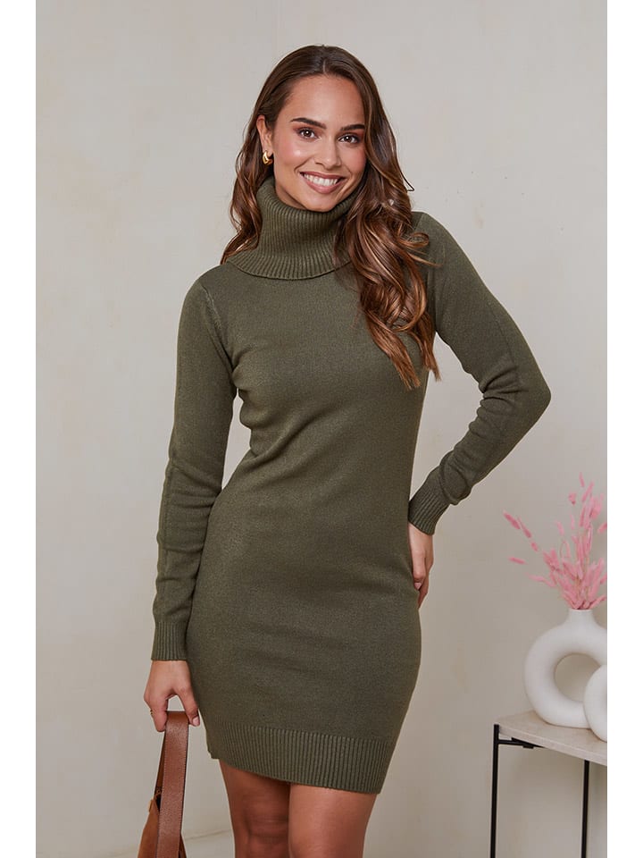 

Короткое платье Soft Cashmere, хаки