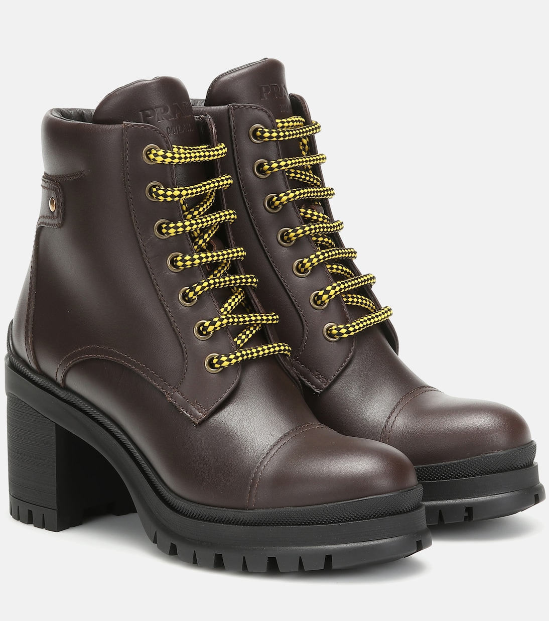 Кожаные ботинки до щиколотки Prada, Bruciato