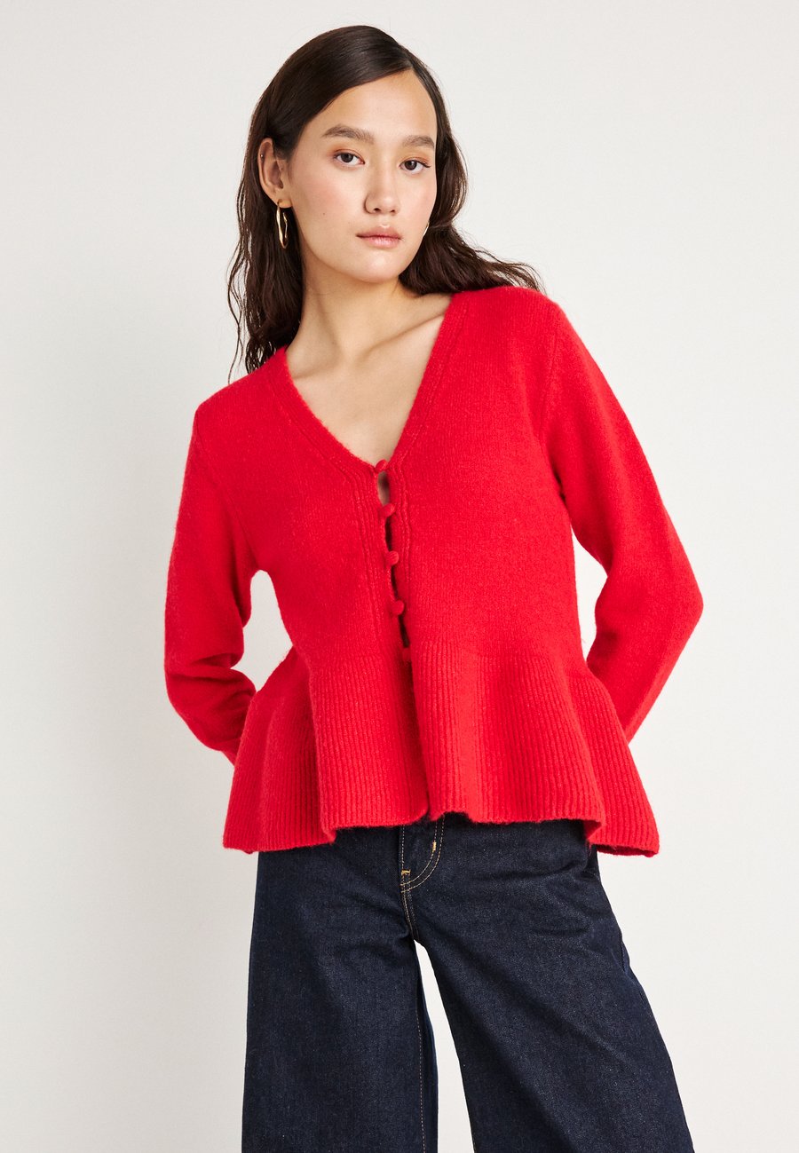 

Кардиган Gina Tricot PEPLUM CARDIGAN, Red /Red