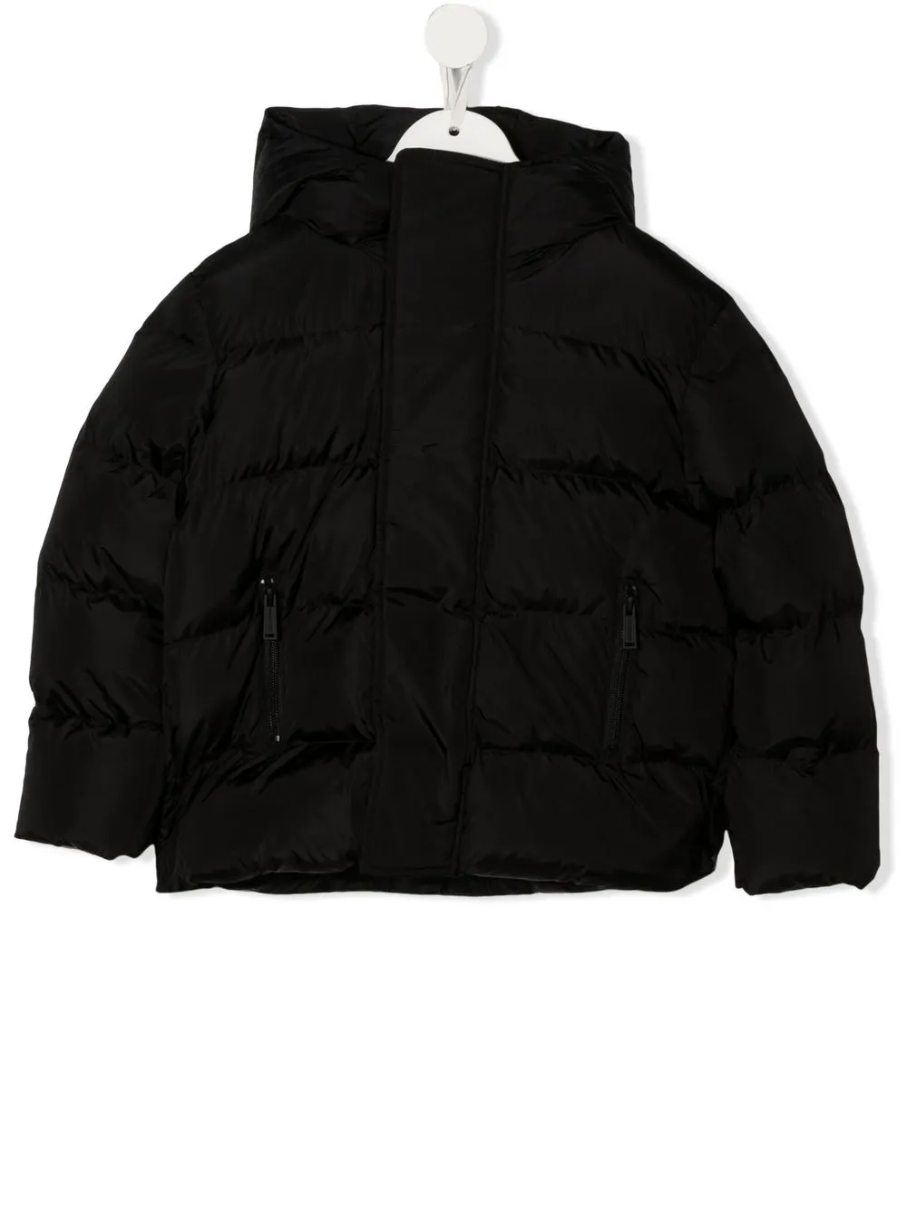 

Пуховик на молнии с логотипом DSQUARED2 KIDS, черный