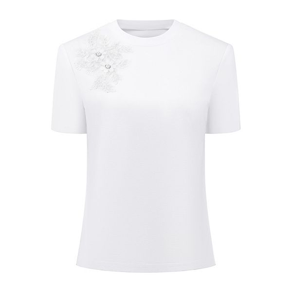 

Женская базовая футболка с коротким рукавом и круглым вырезом Inspire Chic, White, Белый, Женская базовая футболка с коротким рукавом и круглым вырезом Inspire Chic, White