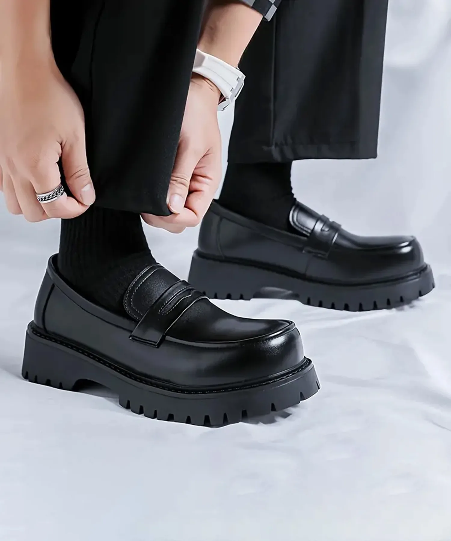 Мужские лоферы с толстой подошвой Coin Loafers CALIFORNIA OUTFITTERS черные — фото 2