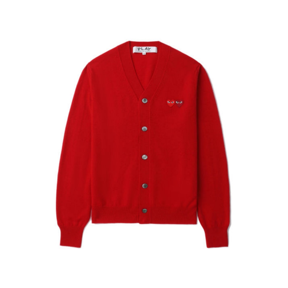 

CDG Play Вязаный кардиган Unisex с V-образным вырезом, красный