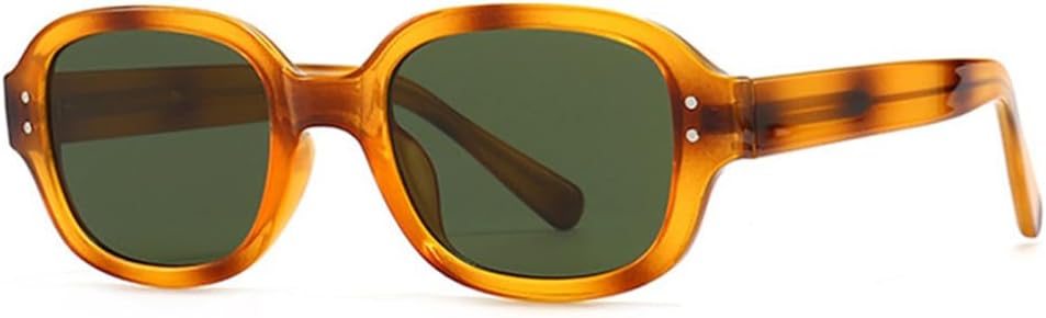 

Овальные женские солнцезащитные очки в стиле ретро с заклепками, прозрачные градиентные линзы, защита от ультрафиолета UV400, мужские солнцезащитные очки generic, Leopard Dark Green