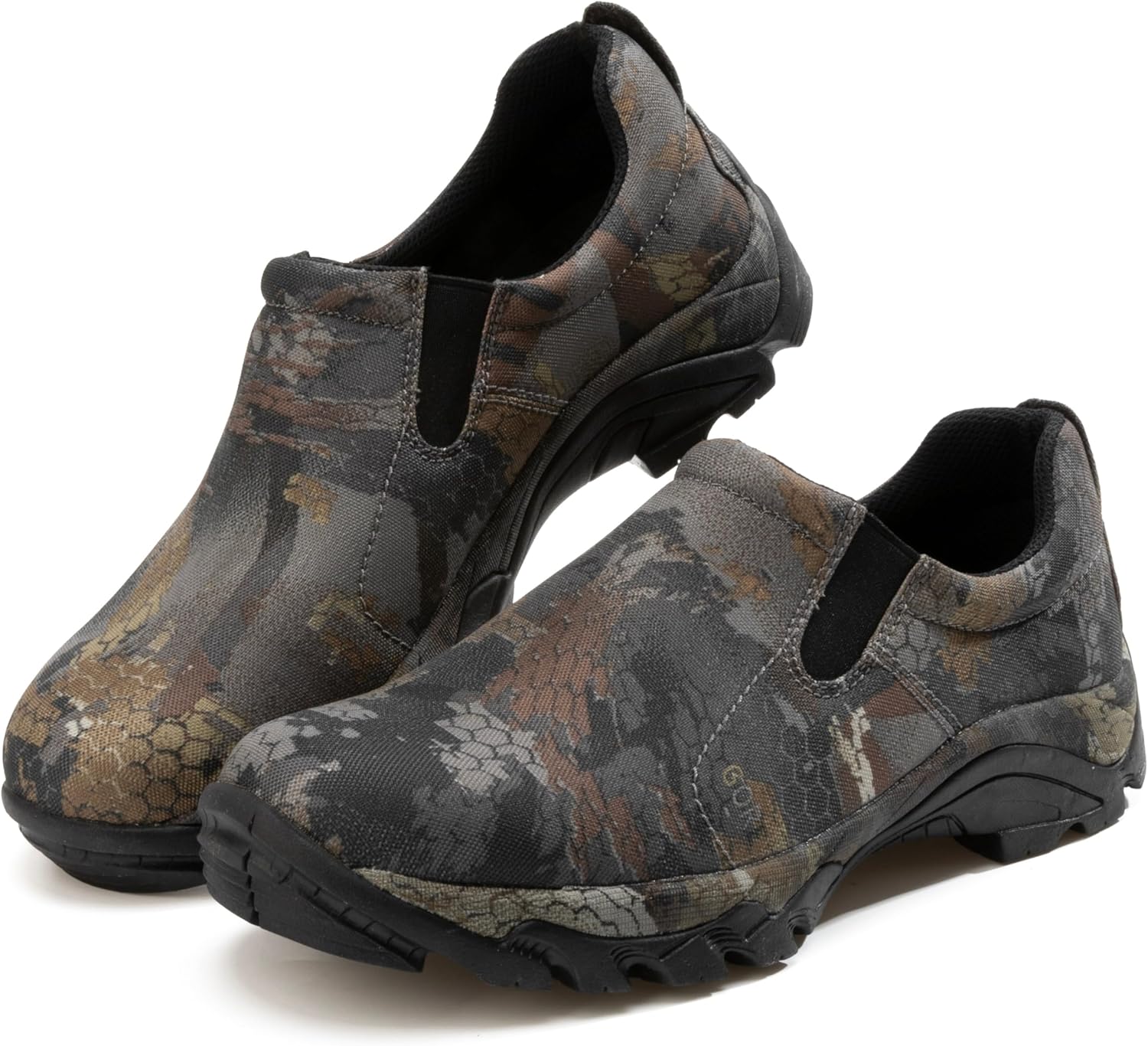 

Мужские водонепроницаемые слипоны, легкие камуфляжные садовые туфли, удобная ходьба с стальной вставкой R Runfun, Camo