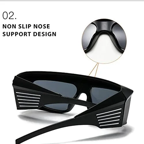 

Солнцезащитные очки с плоской верхней частью для женщин, солнцезащитные очки для мужчин с толстыми широкими дужками, зеркальные, винтажные панк-очки MTZJH, C13