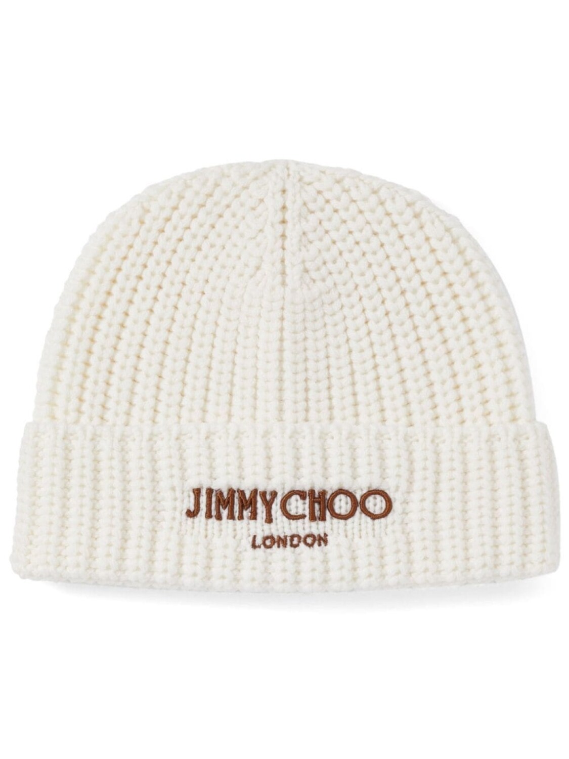 

Jimmy Choo шапка бини в рубчик с логотипом, белый
