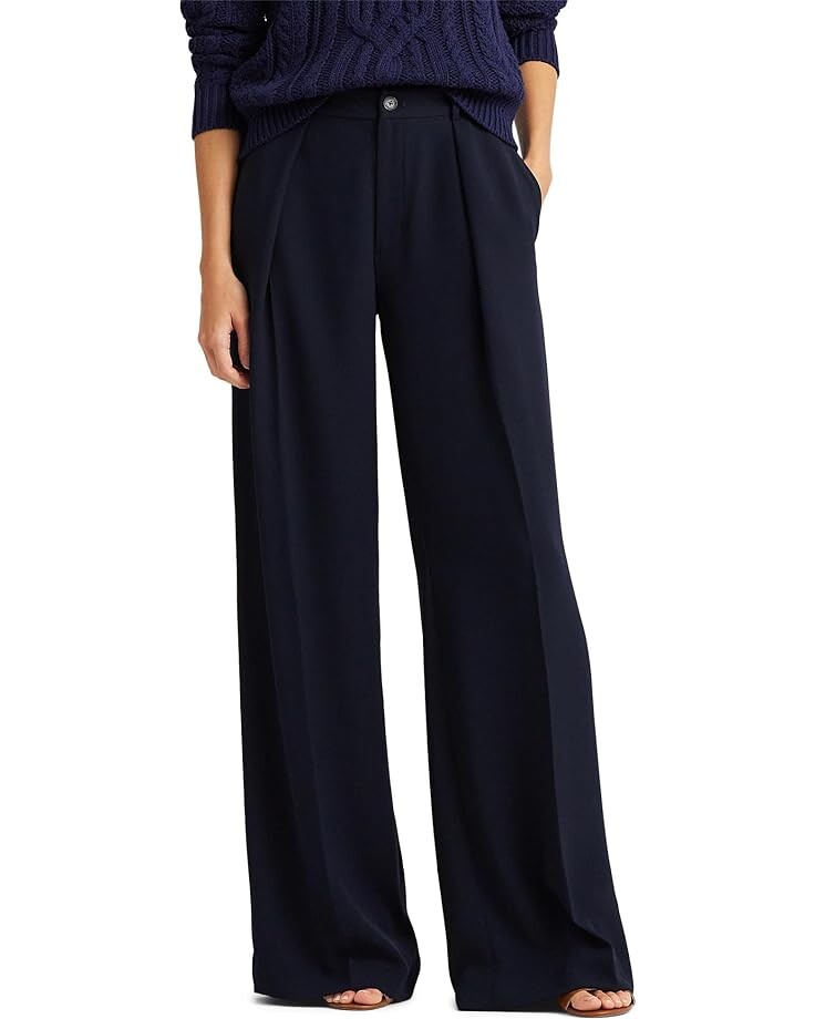 

Брюки LAUREN Ralph Lauren Double-Faced Georgette Wide-Leg, цвет Lauren Navy