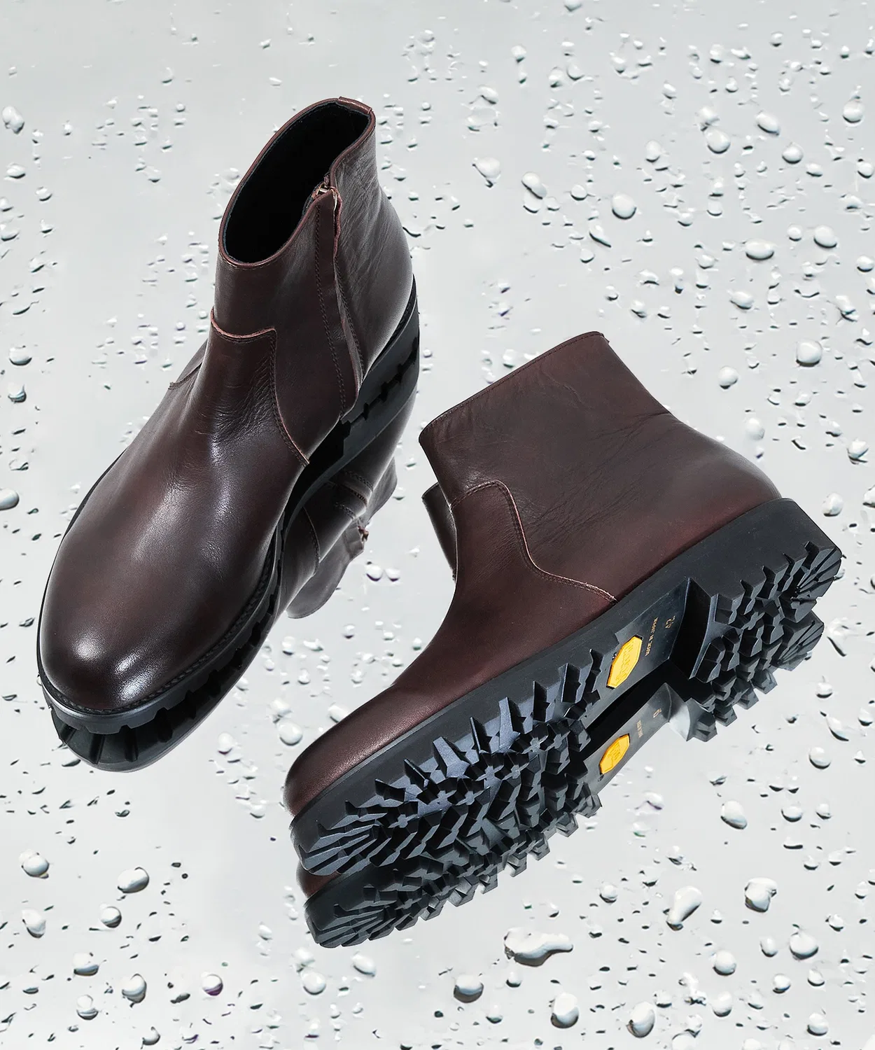 Ботинки кожаные PADRONE WATER PROOF LEATHER SIDE ZIP BOOTS RAUL, 42, тёмно-коричневые — фото 3