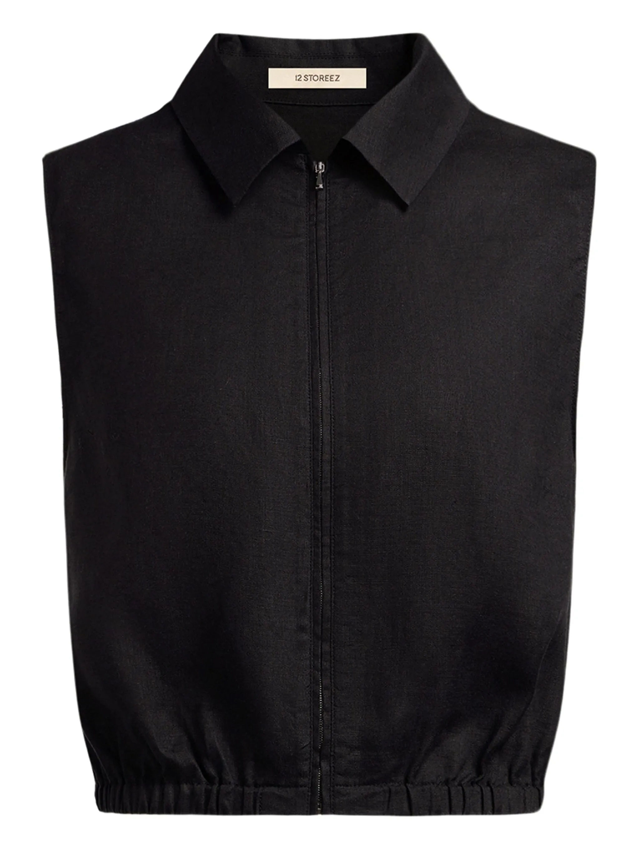 

Льняная рубашка на молнии 12 Storeez, черный