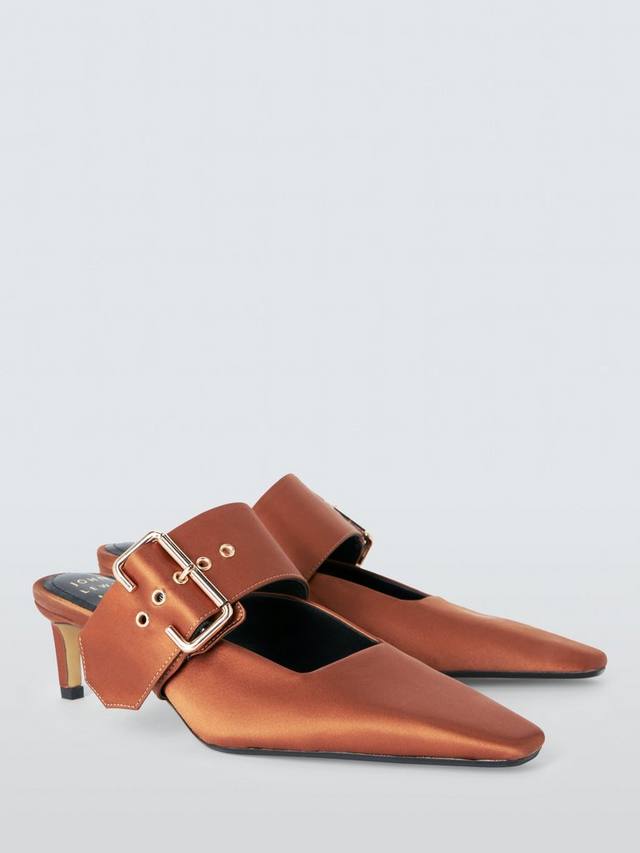 Canary Satin туфли-лодочки с большой пряжкой John Lewis, Copper Brown — фото 3