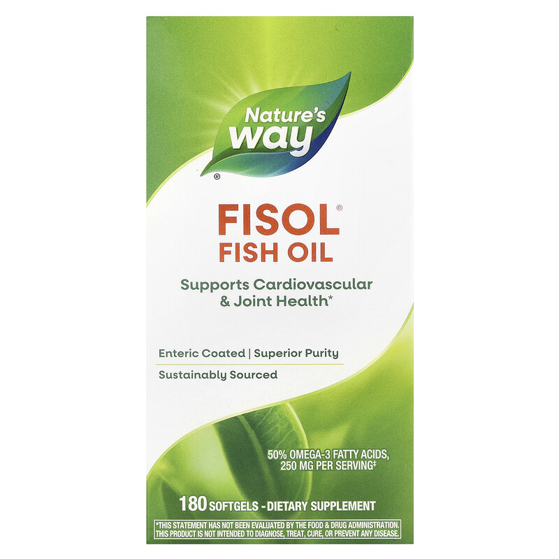 

Nature's Way, Fisol, рыбий жир, 180 мягких таблеток
