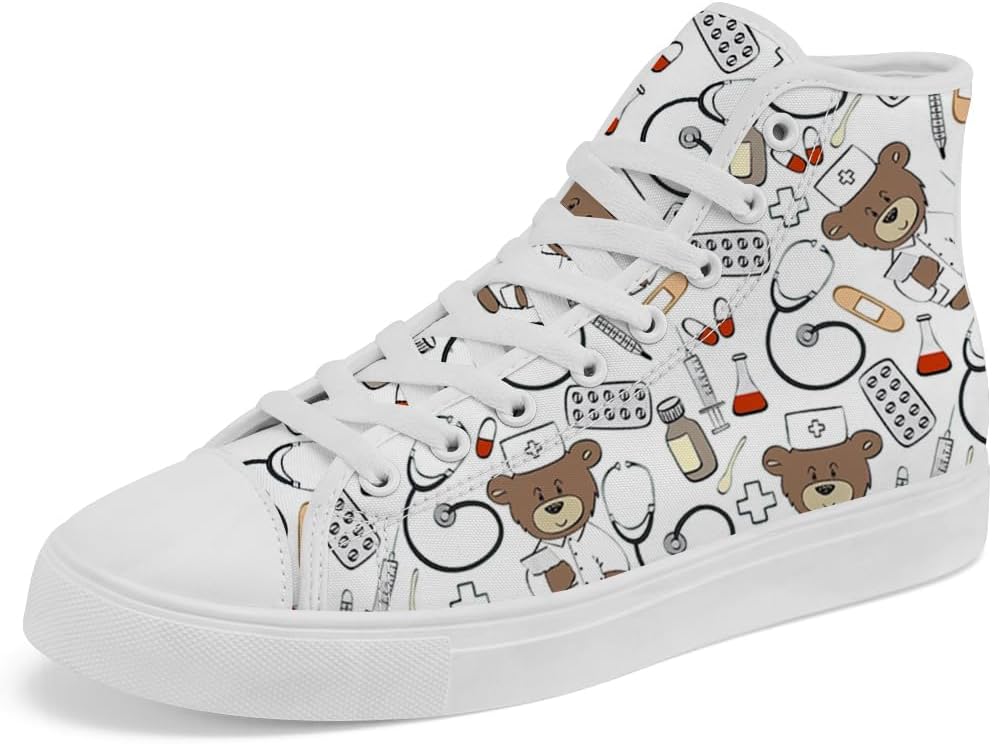 

Кеды Chebing Bear высокие на шнуровке из холщовой ткани, повседневная обувь для мужчин и женщин, белый