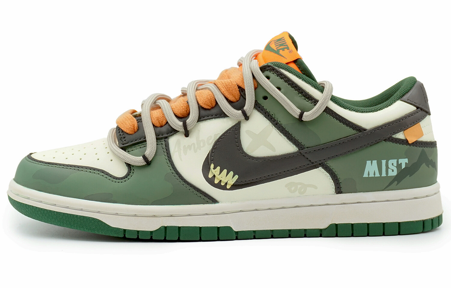 

Кроссовки Nike Dunk Skateboard Shoes Men Low-Top Green Yellow/White