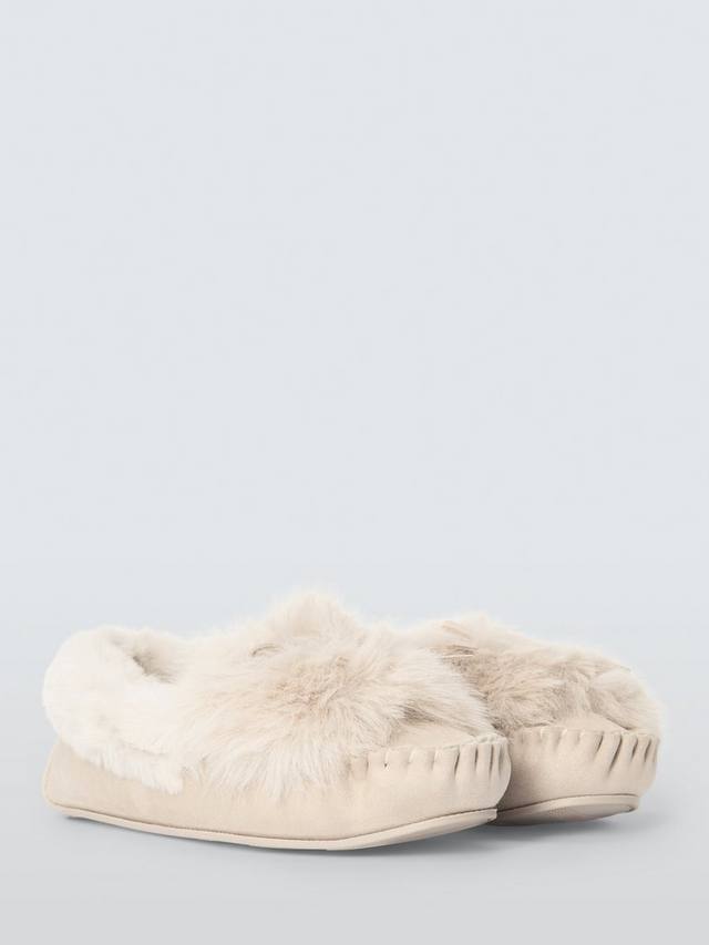 Мокасины-тапочки из искусственного меха John Lewis, Beige — фото 2