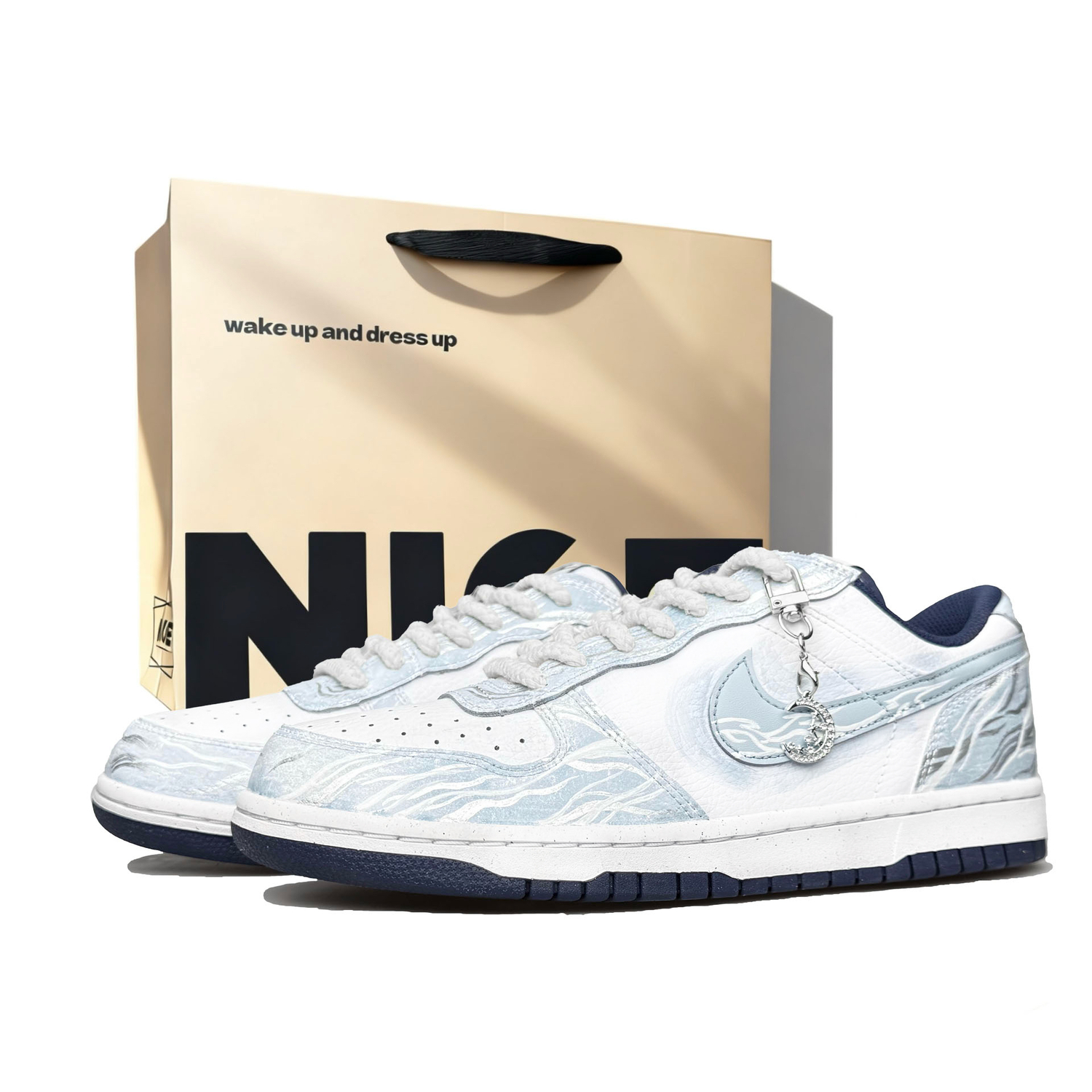 

Big Ink, Xingji, сумка для покупок, устойчивые к истиранию, низкие, скейтборд обувь, мужские, blue Nike, белый серебряный синий