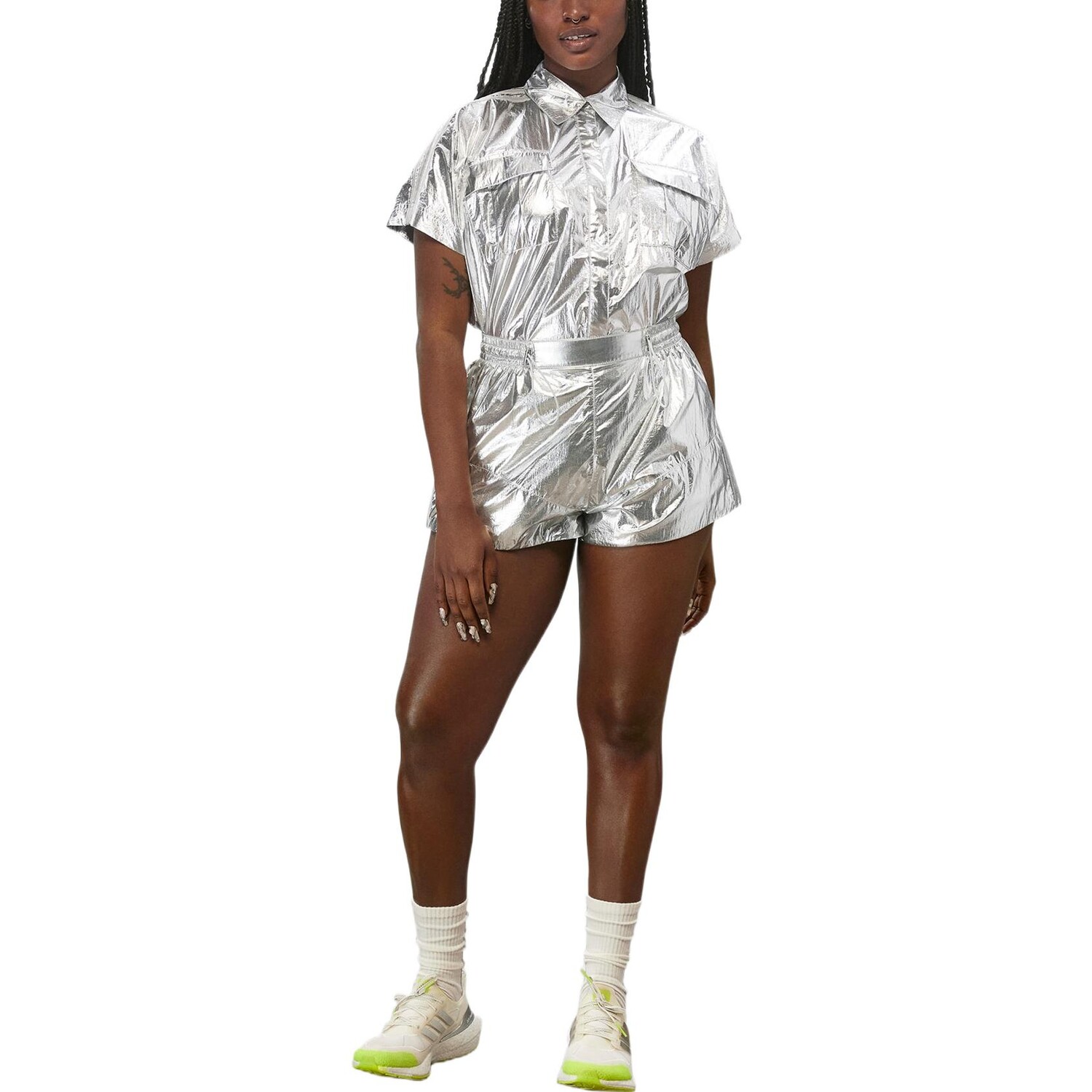 Рубашка Adidas Ivy Park Metallic Plus Size Silver Metallic Adidas Originals — фото 3