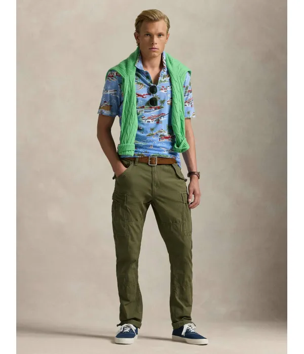 Льняная рубашка-поло Classic fit Polo Ralph Lauren, синий — фото 3
