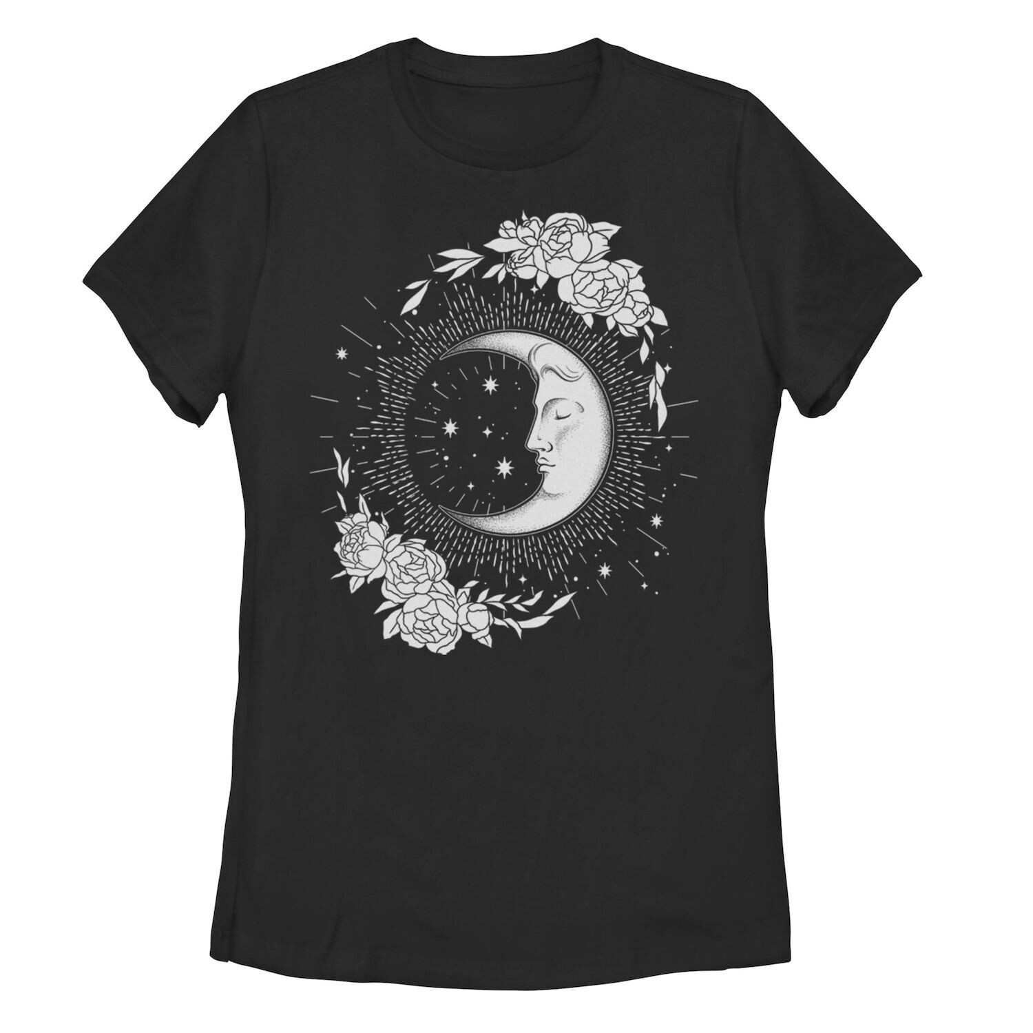 

Детская футболка с рисунком Moon & Flowers Artsy, черный