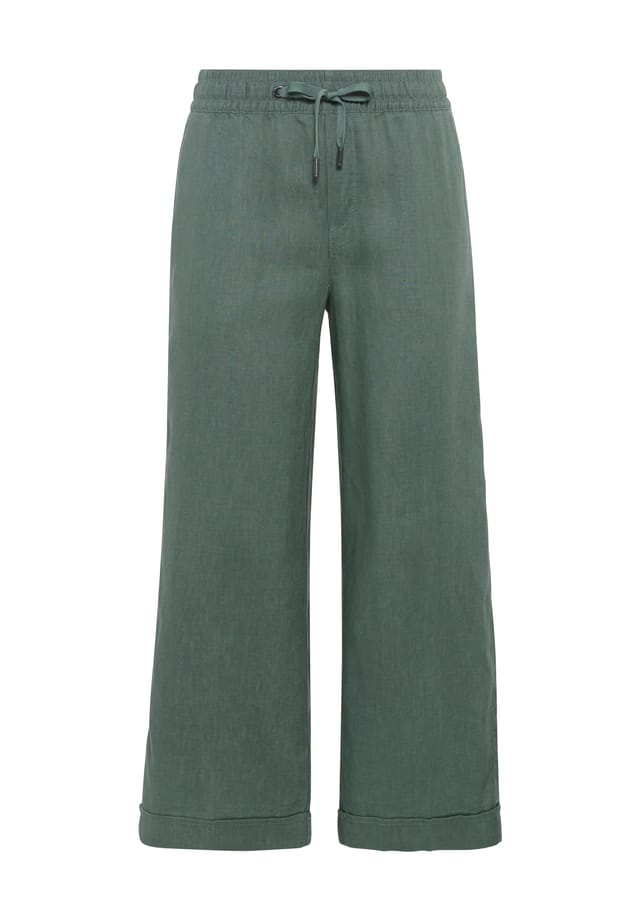 

Льняные брюки с завязками на шнурке Street One, цвет 16265 garden gree