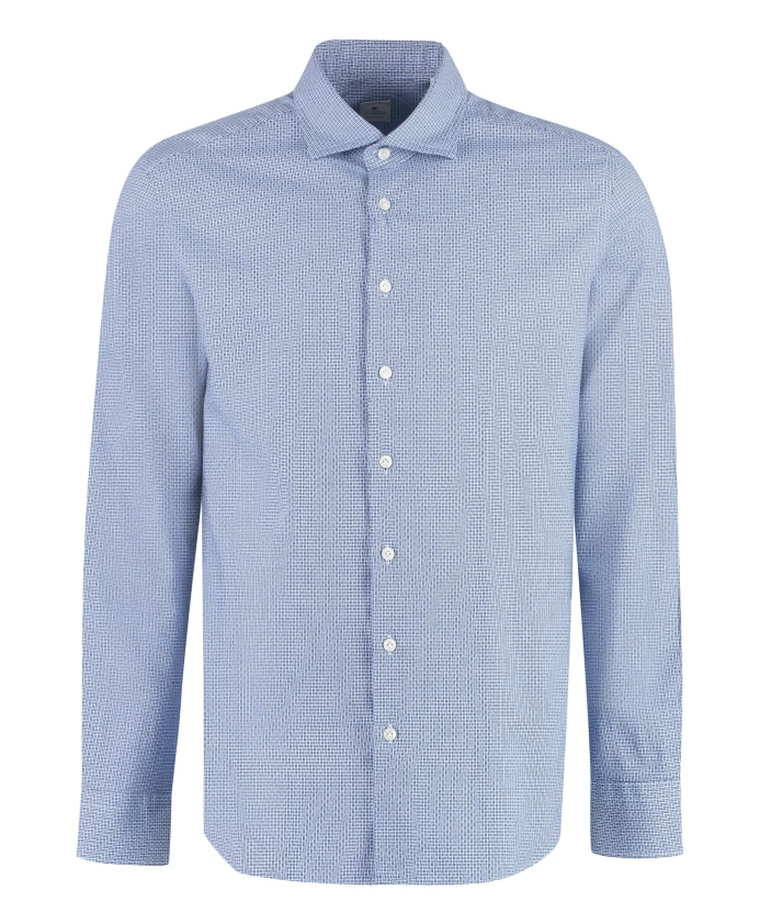 

Хлопковая рубашка с принтом Bastoncino, синий