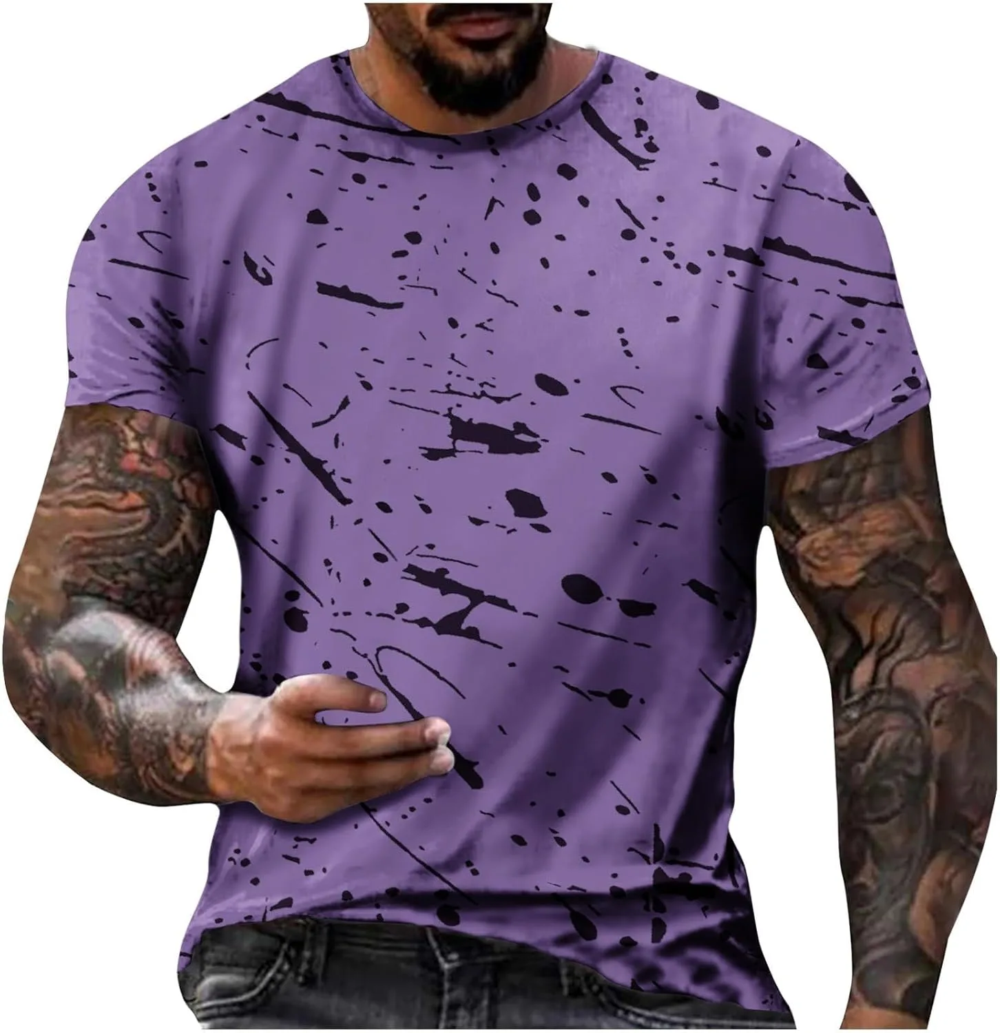 

Футболка с принтом Summer Shirts for Men, Loose Fit, Plus Size