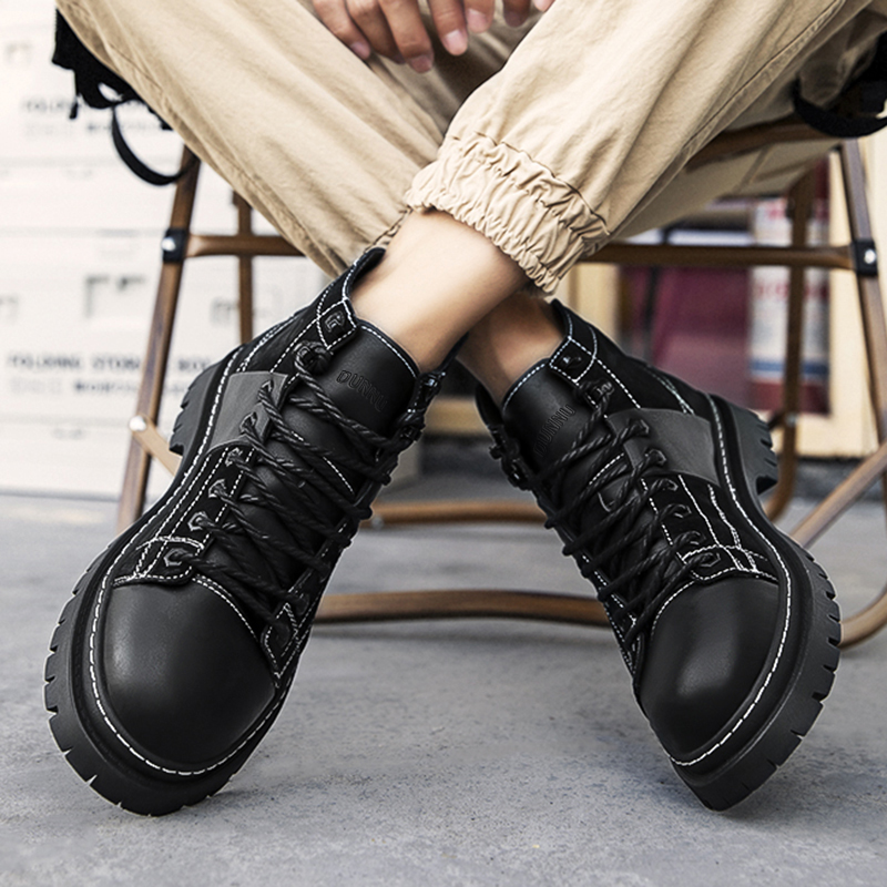 Dunnu Мужские ботинки Martin черно-коричневые, утепленные, цвет Black Brown, Padded — фото 4