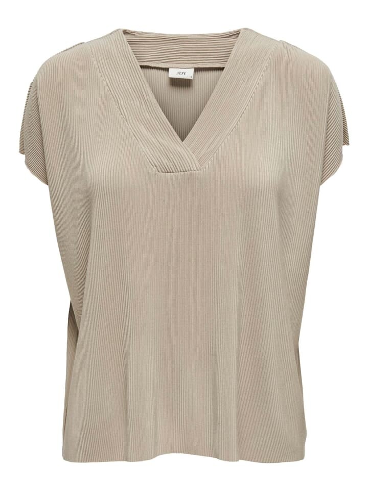 

Блуза JACQUELINE de YONG Regular Fit V Ausschnitt Kurzarm Basic, бежевый
