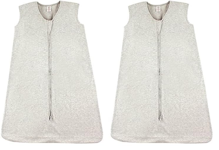 

Детский спальный мешок без рукавов Touched by Nature унисекс из органического хлопка, мешок, одеяло, однотонный серый вереск, 18–24 месяца (2 шт. в упаковке), Solid Heather Gray
