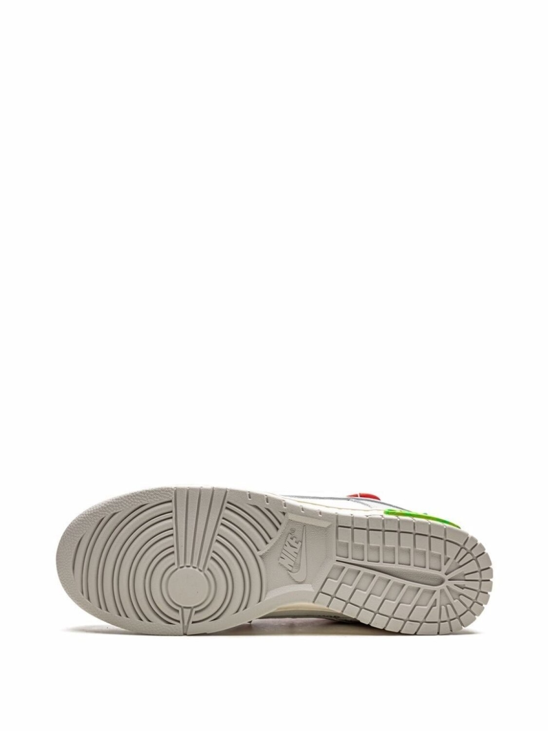 Кроссовки Nike х Off-White Dunk Low, серый/белый/красный — фото 4
