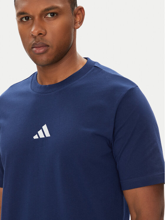 Футболка обычного кроя Essentials Small Logo JF1093 Adidas, синий — фото 4