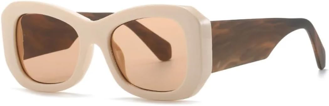 

Солнцезащитные очки для мужчин и женщин - защита от УФ-излучения UV400 - широкая оправа, широкие дужки, цветные линзы, для занятий спортом на открытом воздухе и вождения DSVIGF, Beige