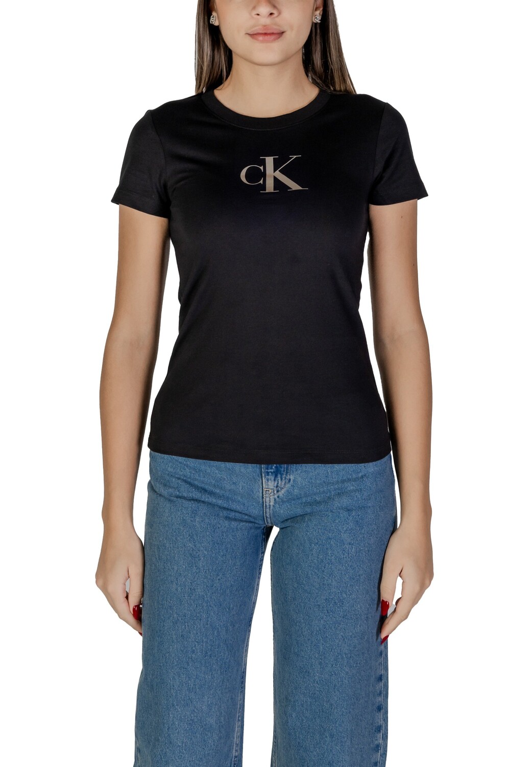 

Футболка женская Calvin Klein Jeans с логотипом бренда, черный