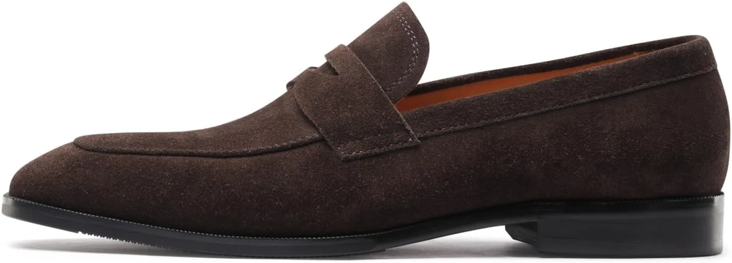 Лоферы, кожаные, повседневные, Penny Loafers, замша темно-коричневый FIAVOM — фото 2