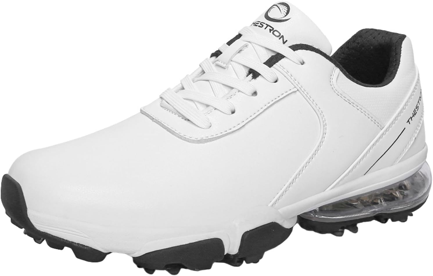 

Водонепроницаемые мужские гольф туфли из кожи с шипами, кроссовки для тренировок гольфистов, противоскользящая обувь для ходьбы, спортивные тренировочные кроссовки для гольфа Omcam, белый