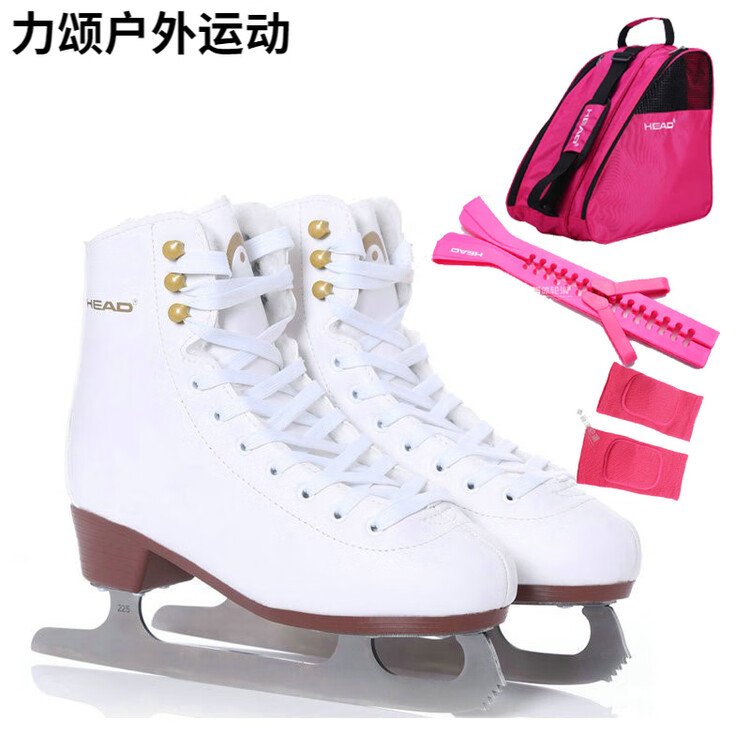 

HEAD Коньки HanshuF200 утепленные с плюшевым принтом для детей и взрослых, фигурные, роликовые, хоккейные, F200+розовая сумка+розовый чехол на лезвие, размер 31