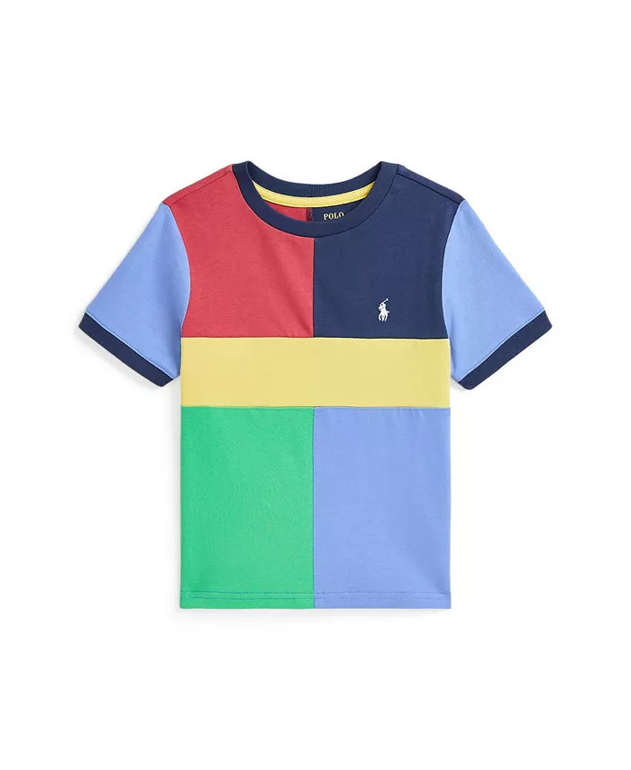 

Футболка для малышей и мальчиков с цветными блоками из джерси Polo Ralph Lauren, мультиколор