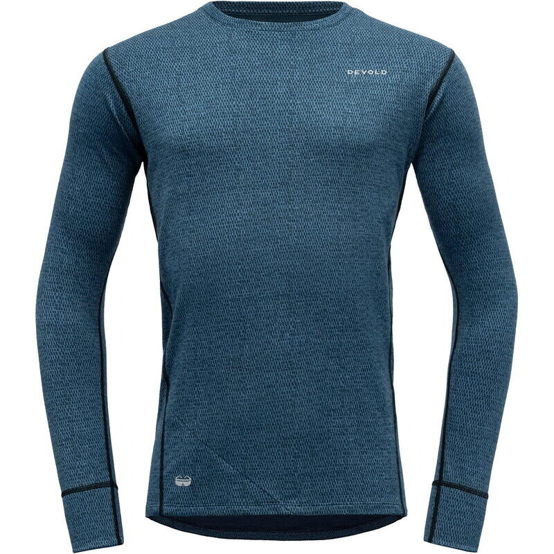 

Функциональная велосипедная рубашка Kløvstien Merino Shirt MAN синий меланж DEVOLD, цвет blau