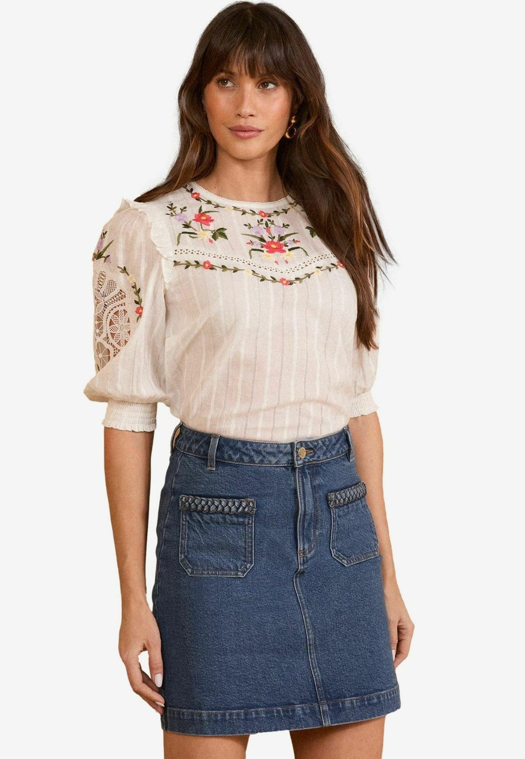 

Джинсовая юбка REGULAR FIT-PLAIT PATCH POCKET - A-line skirt Love & Roses, синий