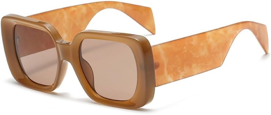 

Модные большие квадратные женские солнцезащитные очки с желейными линзами, ретро-узором и широкими дужками, мужские градиентные солнцезащитные очки с защитой от УФ-излучения UV400 SKFGNX, Tea Tea