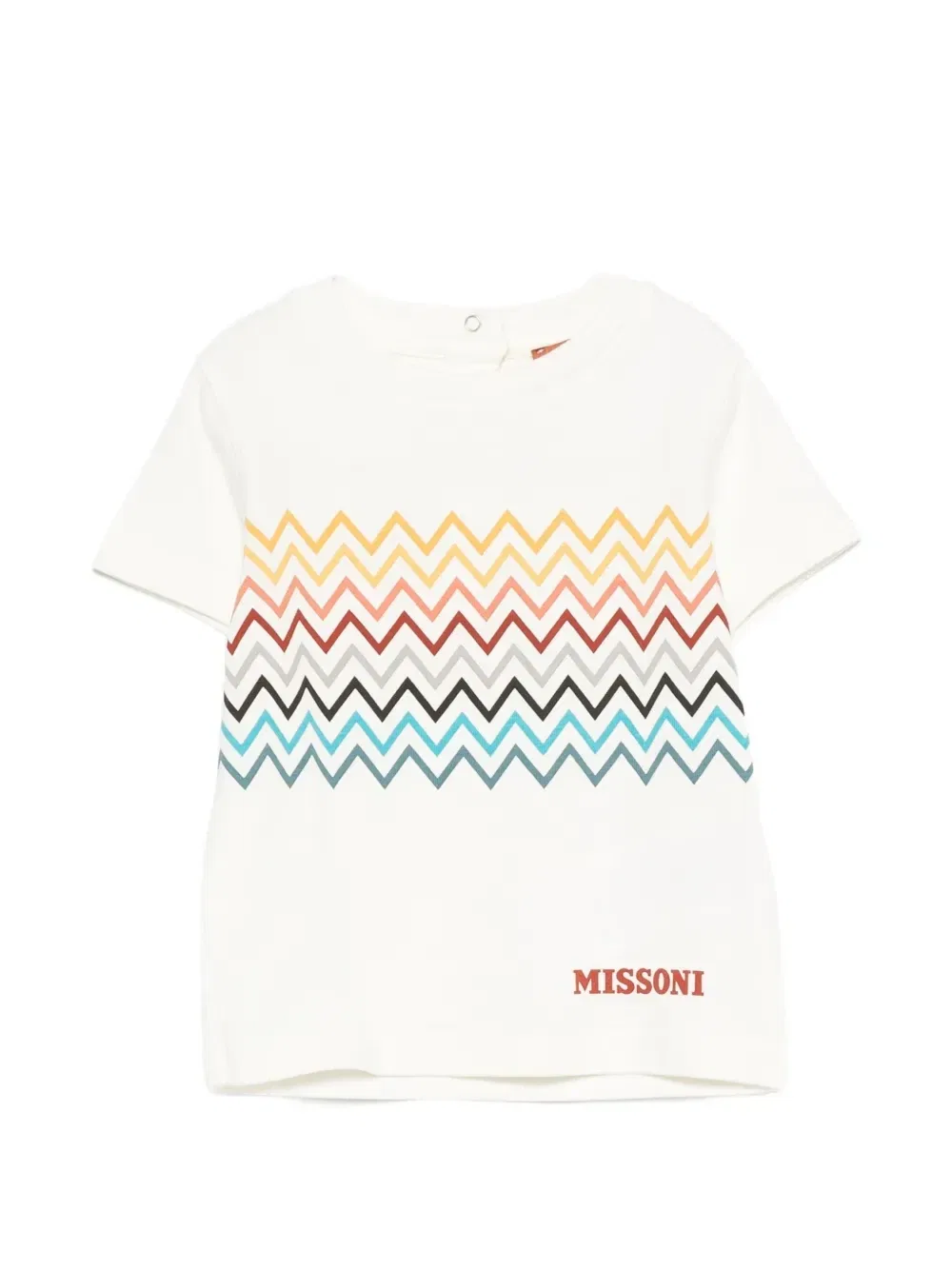 Хлопковая футболка с зигзагообразным принтом Missoni Kids, белый