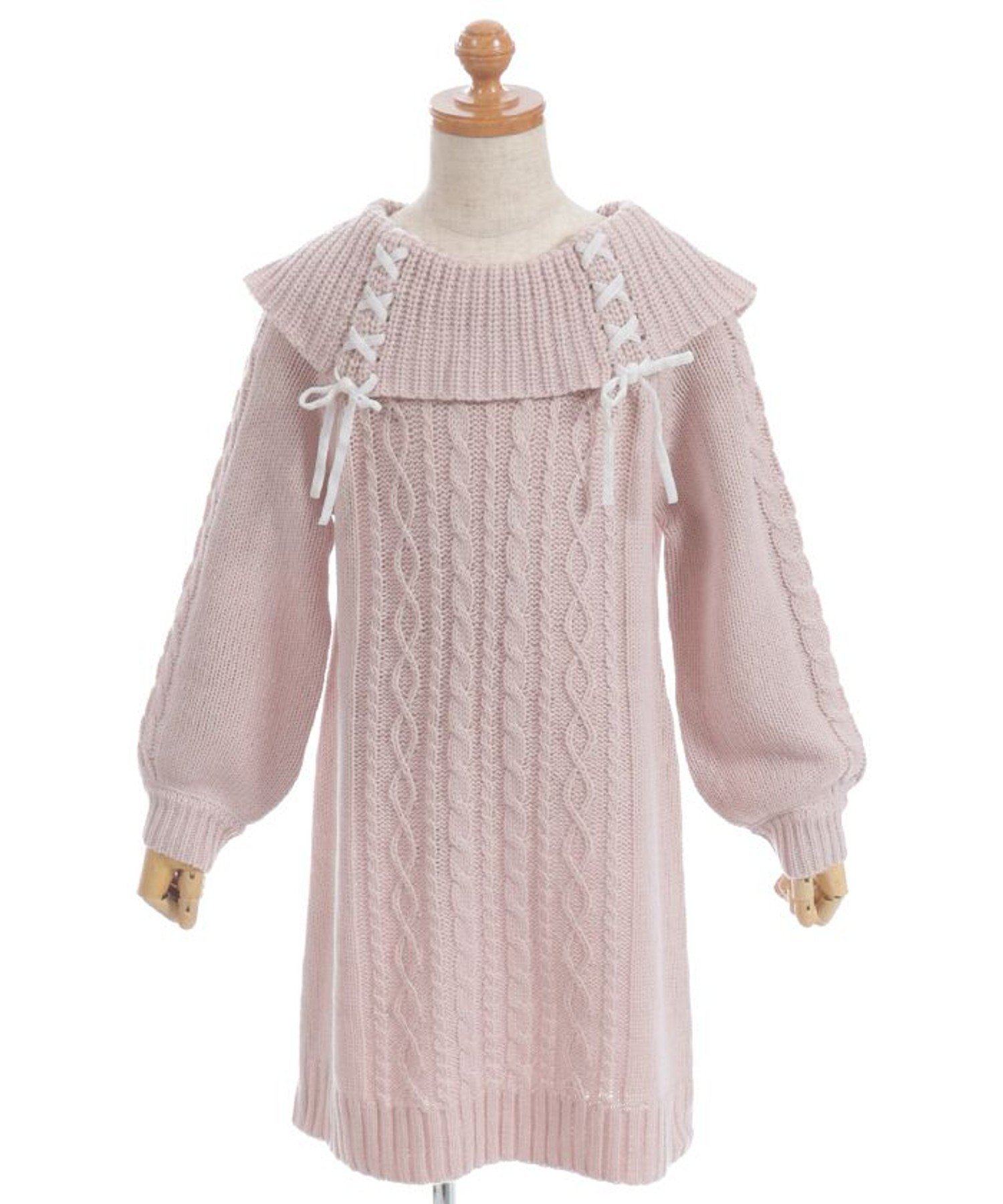 Платье-туника из вязки с двойной лентой Axes femme kids, Pink
